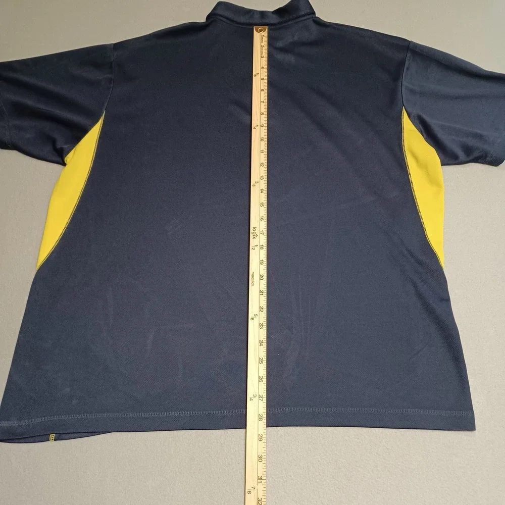 Nike Polo Shirt Mens XXL Navy Michigan Wolverines FIT DRY Short‎ Sleeve Athletic